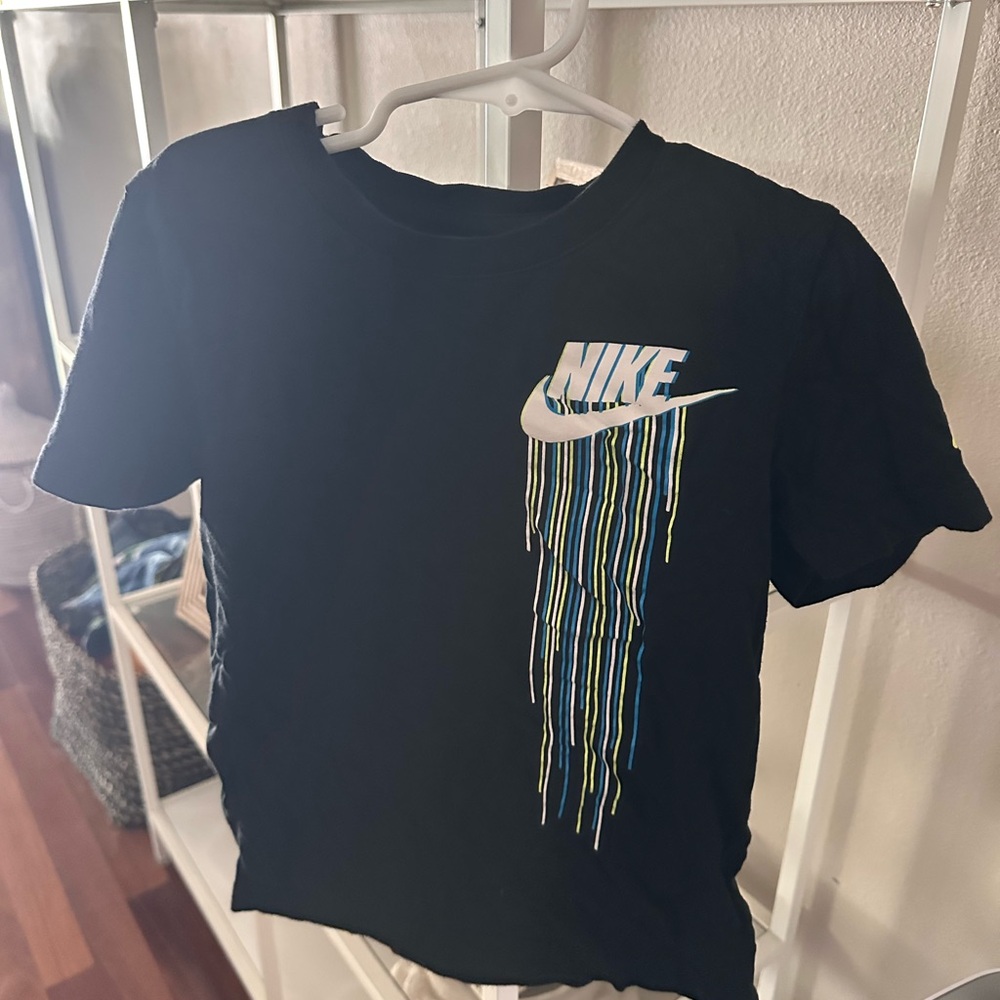 Nike Kids Black Tee with Dripping Graphic